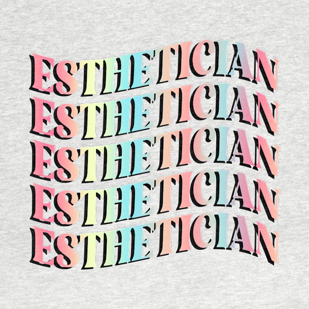 Groovy 70s Wave Esthetician Lettering by 20 Sided Tees